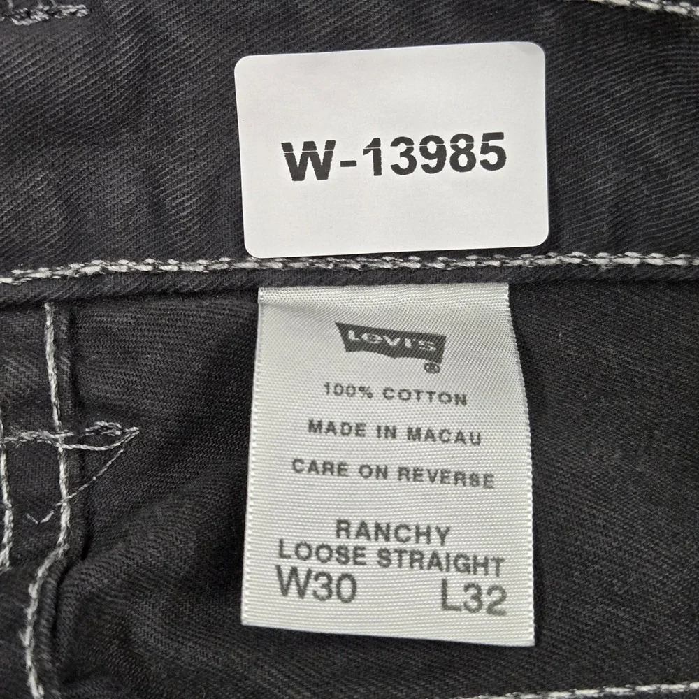 Levi's Men Jeans 30X32 Black Denim Cargo Ranchy Loose Straight Baggy Y2K Skater
